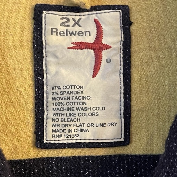 Huckberry Relwen Soft Brushed Utility Workshirt in Navy Tweed  Mens 2XL Rugged - Picture 6 of 6